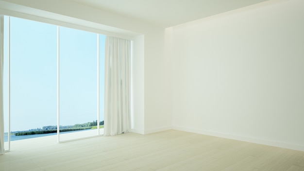 The interior empty wall in condominium 3D Rendering 