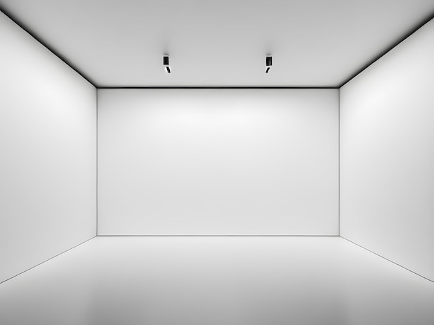 Interior of an empty white studio room Generative AI