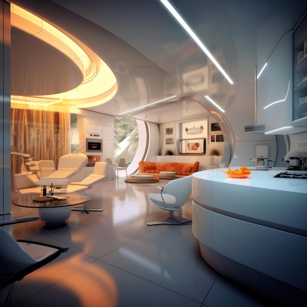 The interior of the future hightech