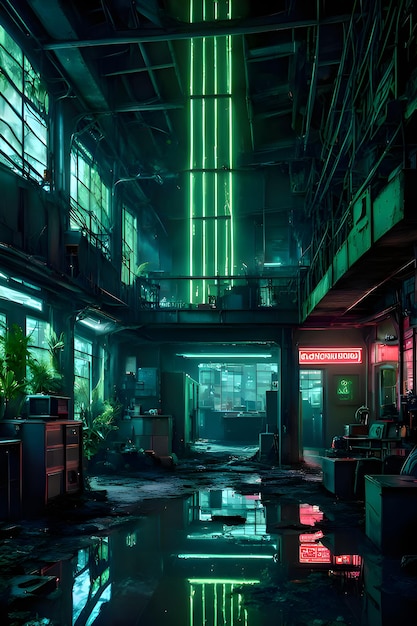 interior of a futuristic building