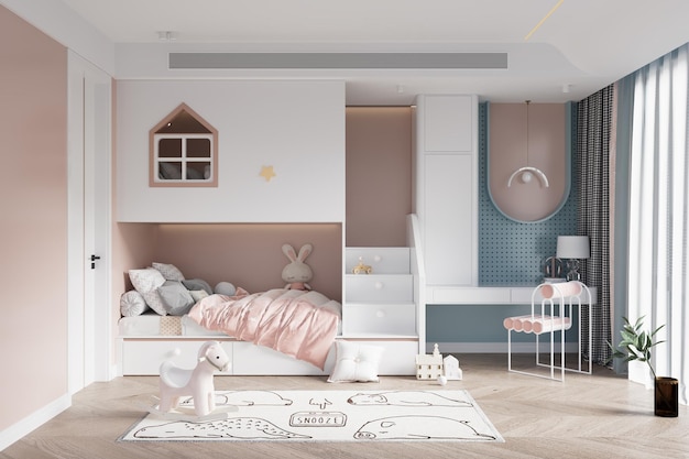 Interior Kids Room Wall Mockup