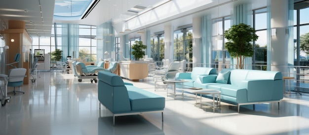 Interior of luxury hospital hall