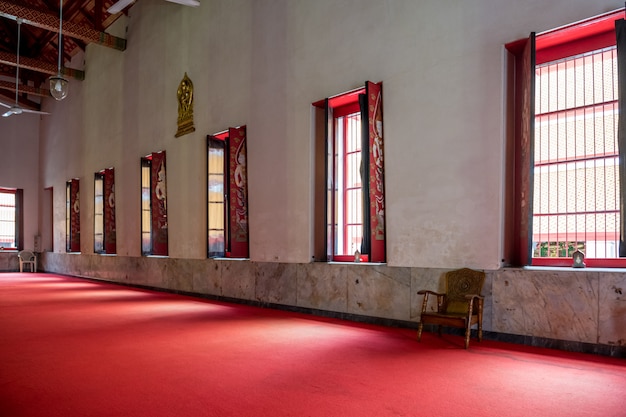 The interior of the main hall in Wat Mahathat, Rattanakosin area, Bangkok, Thailand