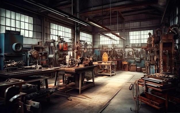 The interior of the metalworking shop The interior of the metalworking shop