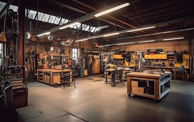 The interior of the metalworking shop The interior of the metalworking shop