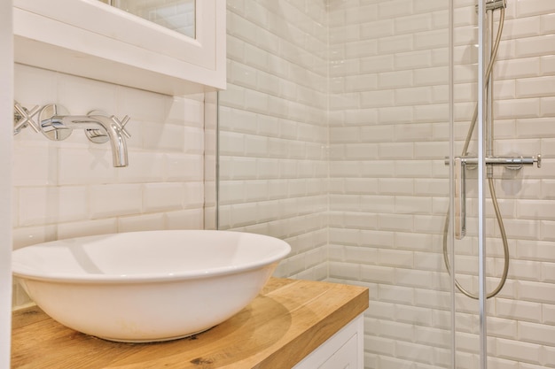 Interior of modern bathroom at home