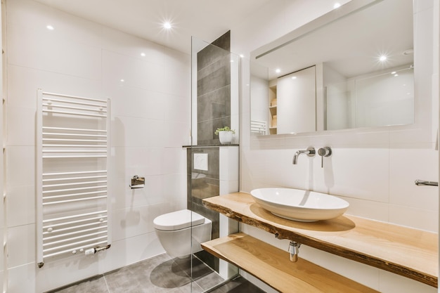 Photo interior of modern bathroom