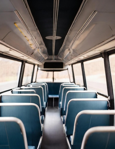 Photo an interior of a modern bus