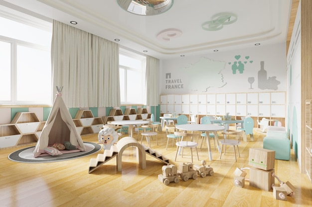 Interior Of A Modern Kindergarten Classroom