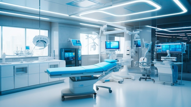 interior of modern room with operating room