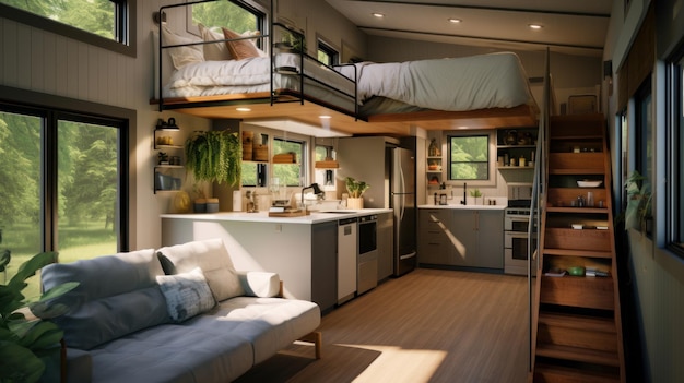 Interior modern tiny house architecture