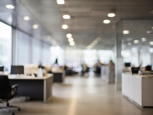 interior of a office blur