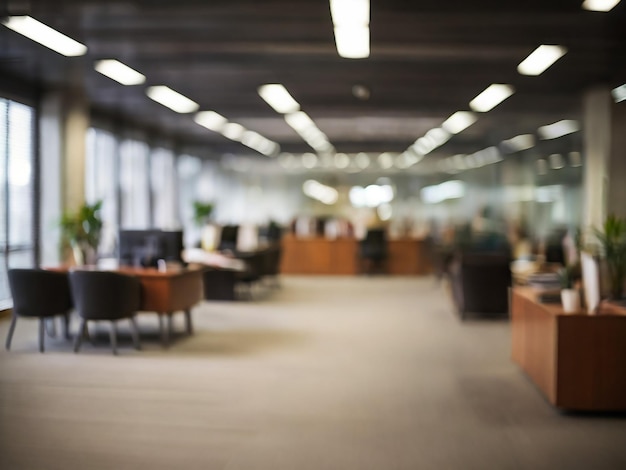 interior of a office blur