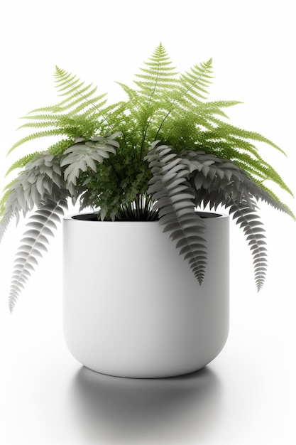 Interior plants in pots isolated on white background Generative AI illustration