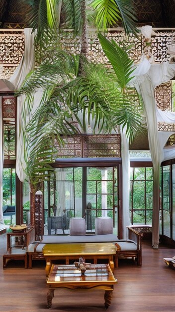 Photo interior of a popular indochine style