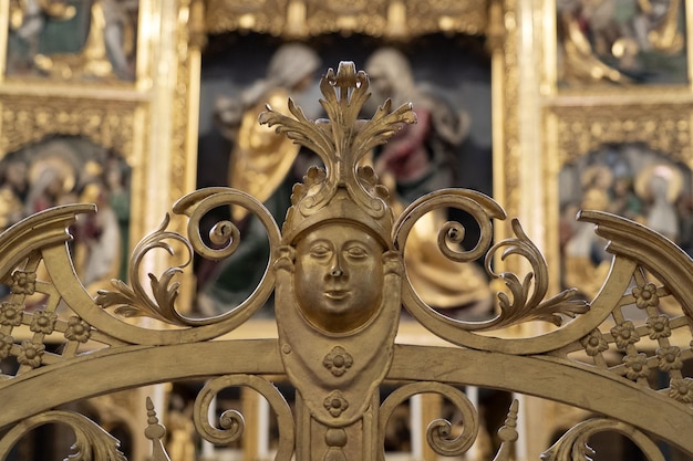 Interior of Prague dome caste saint vitus church detail