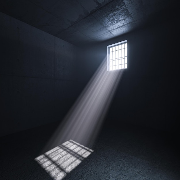 Interior of a prison sunlight coming through the window