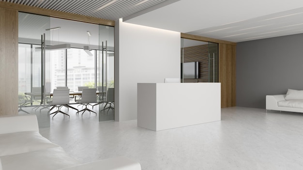 Interior of reception and meeting room 3D illustration