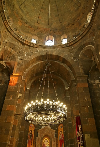 Interior of Saint Hripsime, the 7th Century Armenian Apostolic Church in Vagharshapat City of Armenia