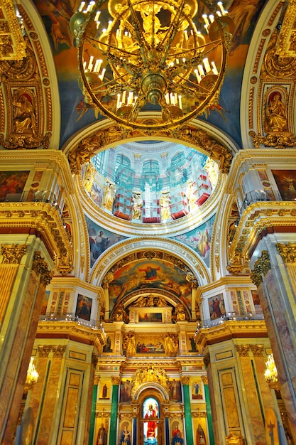 Interior of Saint Isaacs Cathedral in St Petersburg Russia