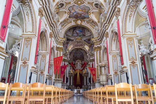 Interior of Santa Maria Maggiore church in Ispica, Ragusa