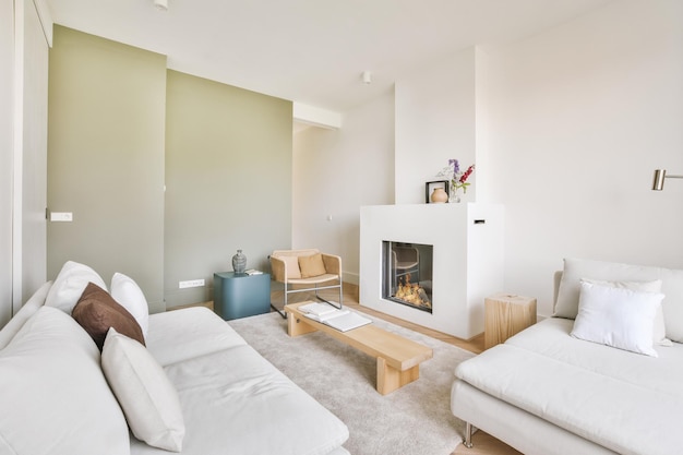 Interior of spacious living room