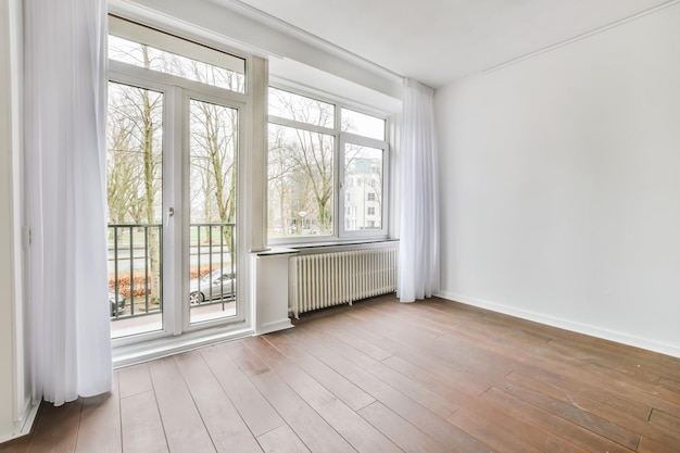 The interior of a stylish room with a window