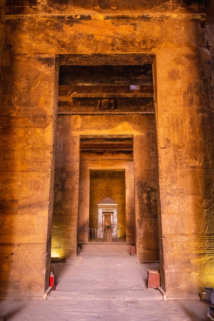 Interior of the Temple of Edfu in the city of Edfu Egypt On the bank of the Nile river