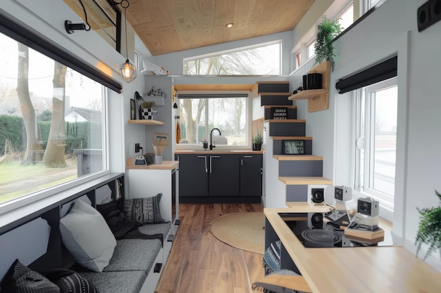 Photo interior of a tiny house tiny house interior living in small spaces