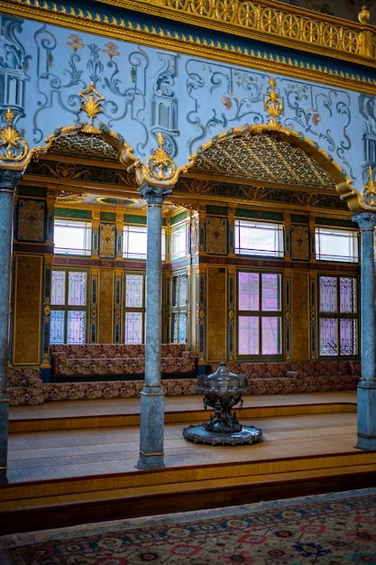 Interior of topkapi palace detail and decoration of the castle istanbul turkey