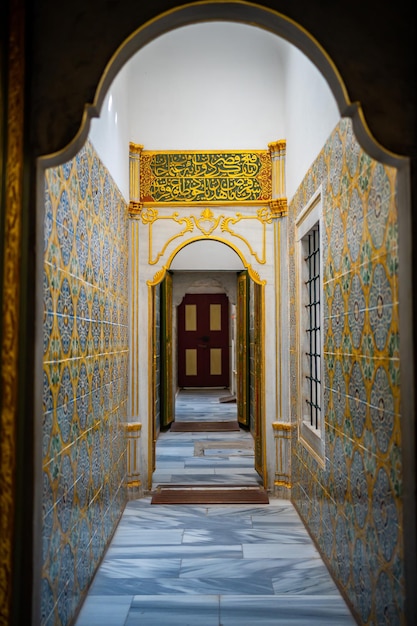 Interior of topkapi palace detail and decoration of the castle istanbul turkey