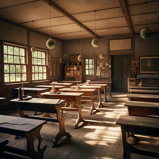 Interior of a traditionalstyle school classroom