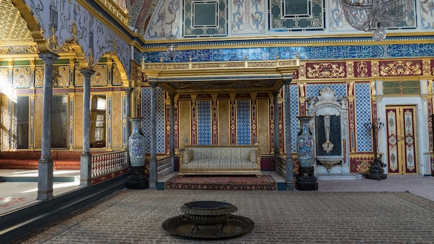 Interior view of a Topkapi Palace. Harem, Istanbul, Turkey.