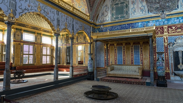 Interior view of a Topkapi Palace. Harem, Istanbul, Turkey.