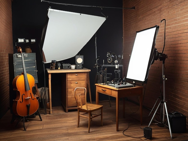 Interior of vintage Photo Studio with equipment