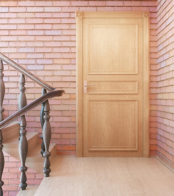 Interior with stairs and door