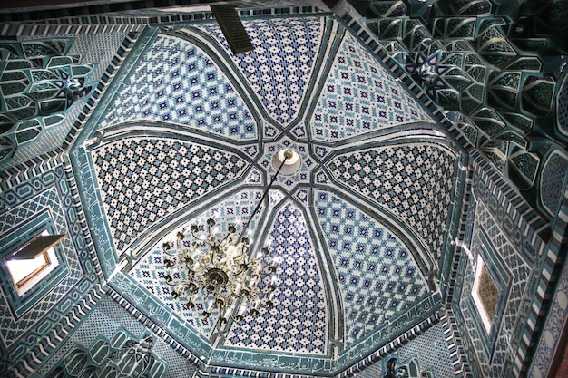 The interiors and domes of the tombs of the ShakhiZinda complex in Samarkand in Uzbekistan Tourism concept 29042019