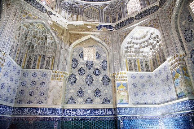 The interiors and domes of the tombs of the ShakhiZinda complex in Samarkand in Uzbekistan Tourism concept 29042019