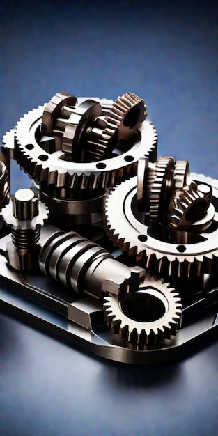 Interlocked machinery turning steel gears