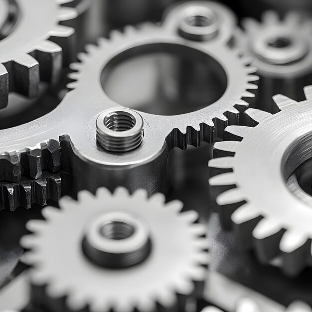 Photo interlocking gears and bolts symbolizing precision and innovation of engineering