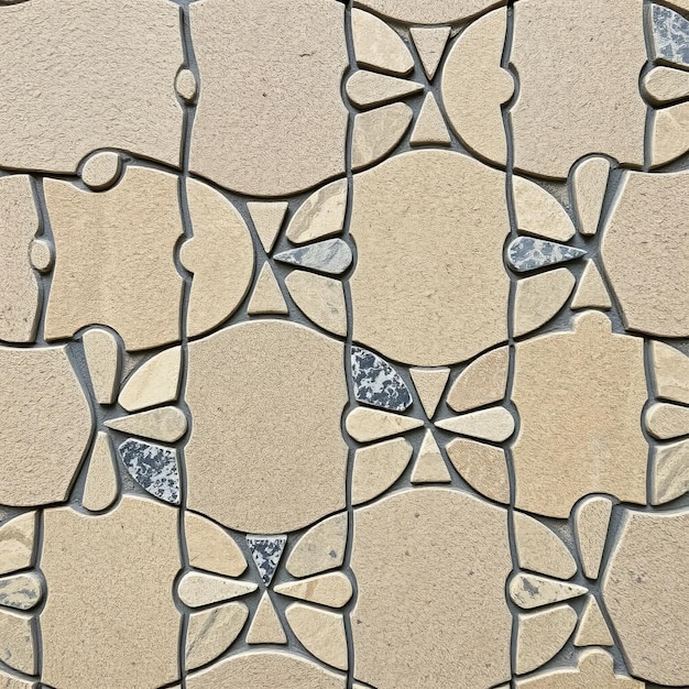 Interlocking stone patterns with a variety of colors and textures