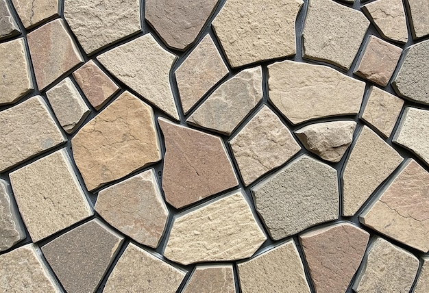 Interlocking stone patterns with a variety of colors and textures