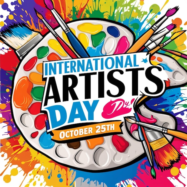 International Artists Day Poster Design illustration