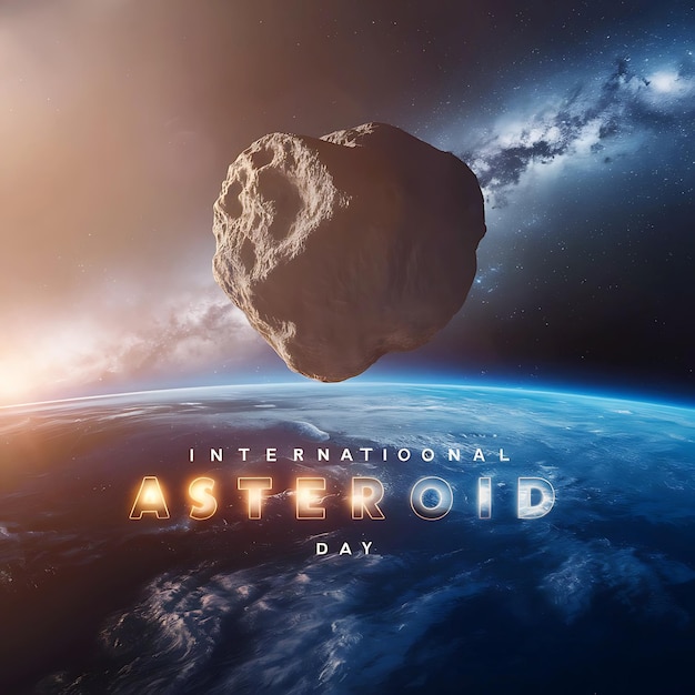 international asteroid day 30 June With vector logo design