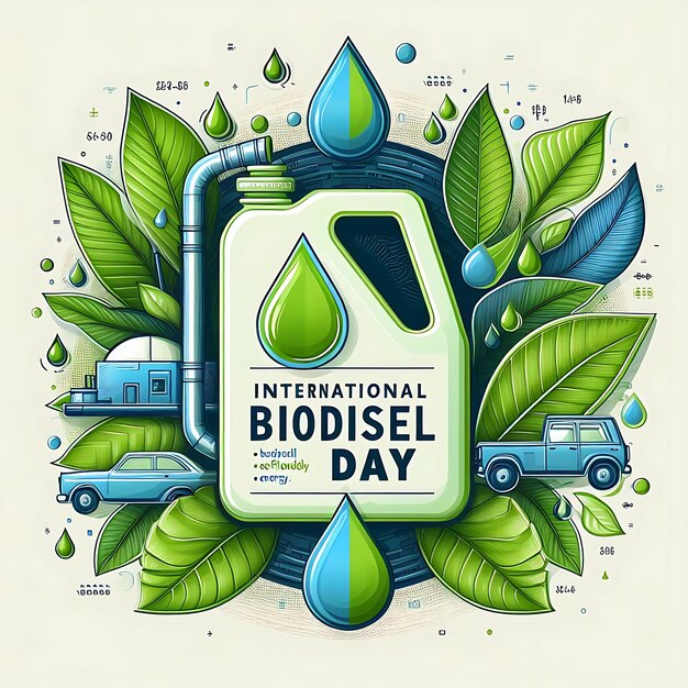 International Biodiesel Day flat illustration