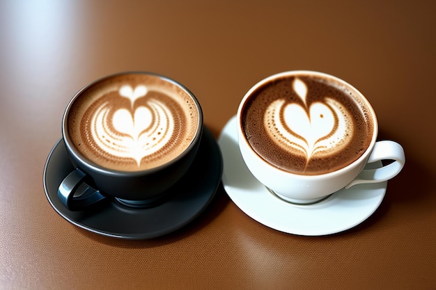 International coffee day Delicious coffee beautiful latte decoration Business afternoon tea drinks