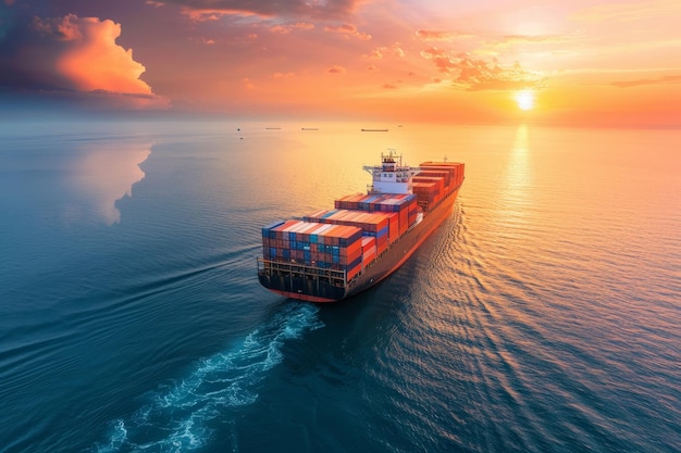 International commercial trade global cargo freight shipping logistics by container vessel