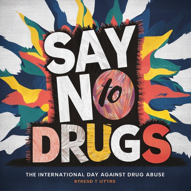 International Day against Drug Abuse with a Say No to Drugs sign