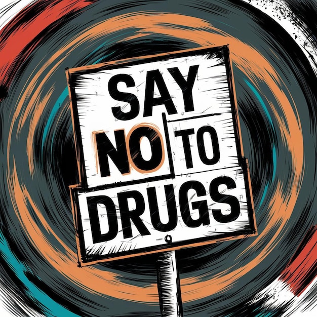 Photo international day against drug abuse with a say no to drugs sign