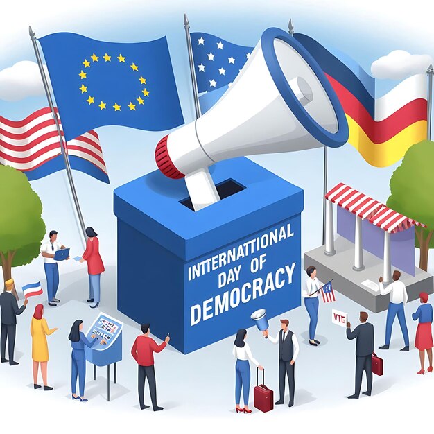 Photo international day of democracy illustration